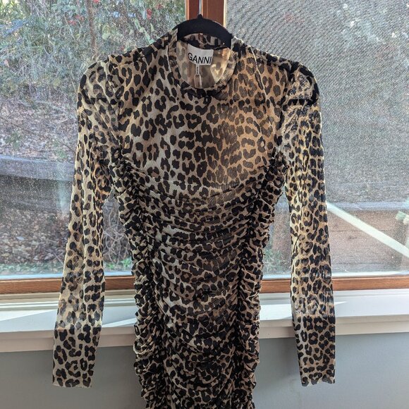 Ganni leopard print drss - Picture 1 of 4